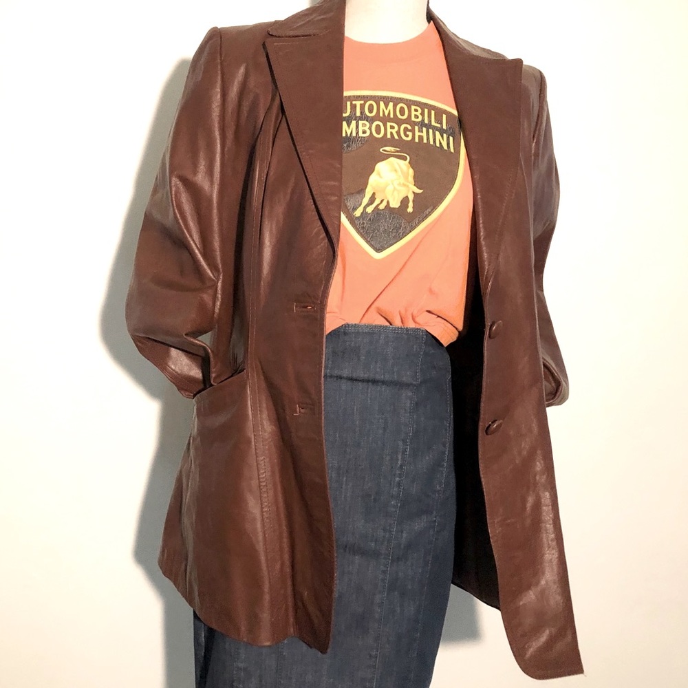 Vintage 1970’s brown leather jacket / coat size M-L